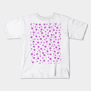 Paw Prints in Pink Kids T-Shirt